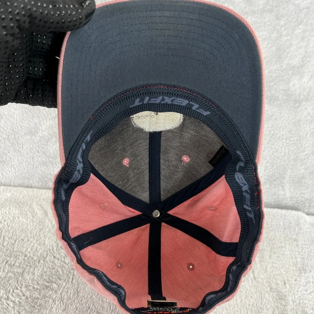 TravisMathew Flexfit Golf Hat S/M Pink Logo Patch Fitted Country Club Cap